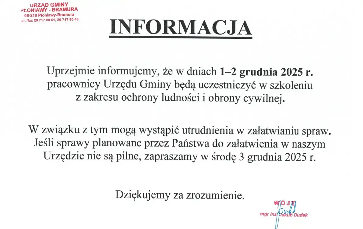 Szkolenia pracowników urzędu