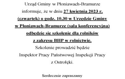Zdjęcie do BHP w rolnictwie - szkolenie