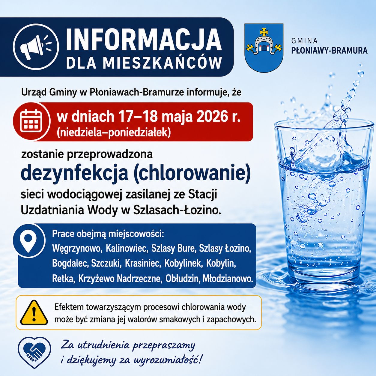 dezynfekcja (chlorowanie) sieci wodociągowej