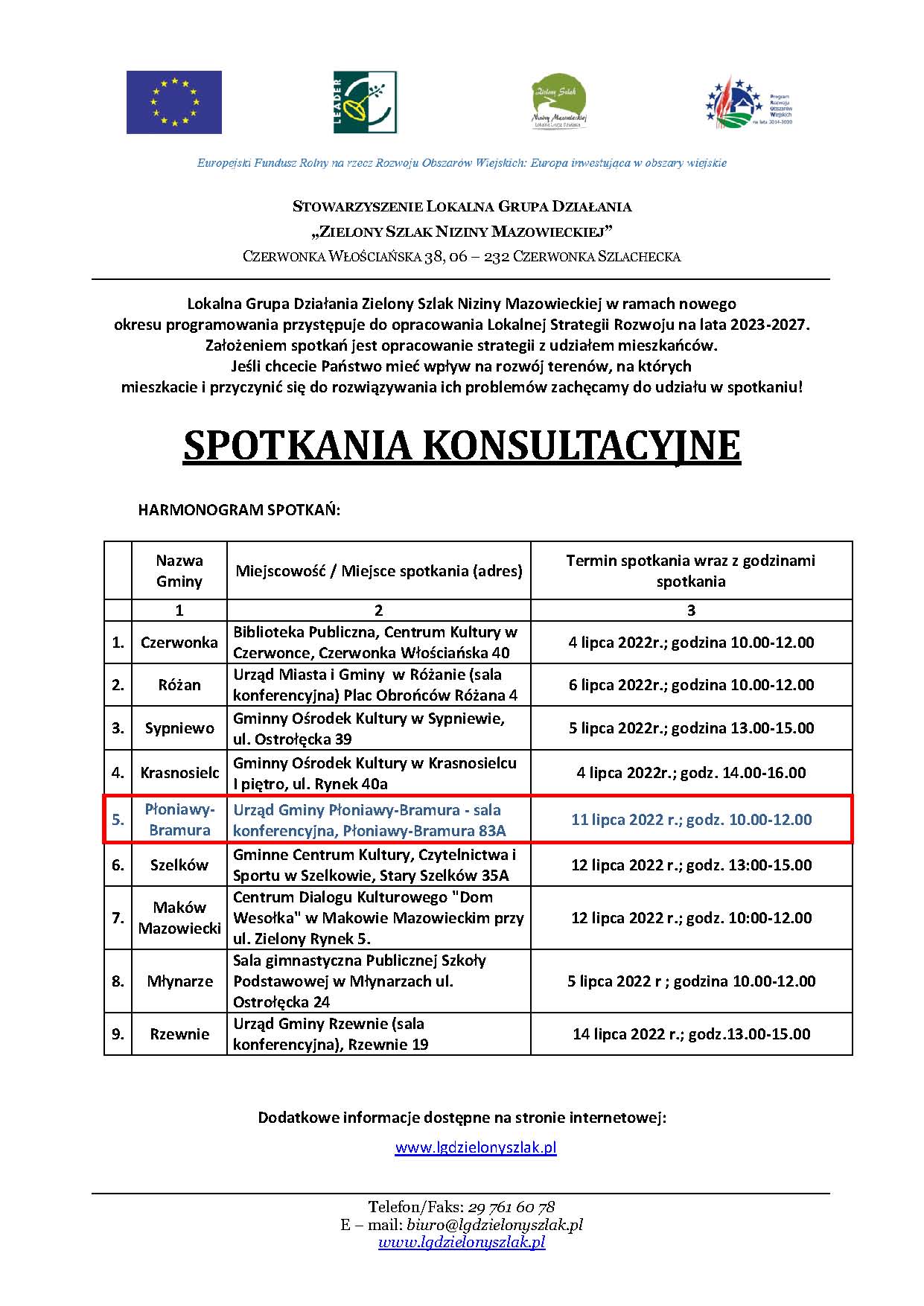 zaproszenie na kosultacje LSR LGD