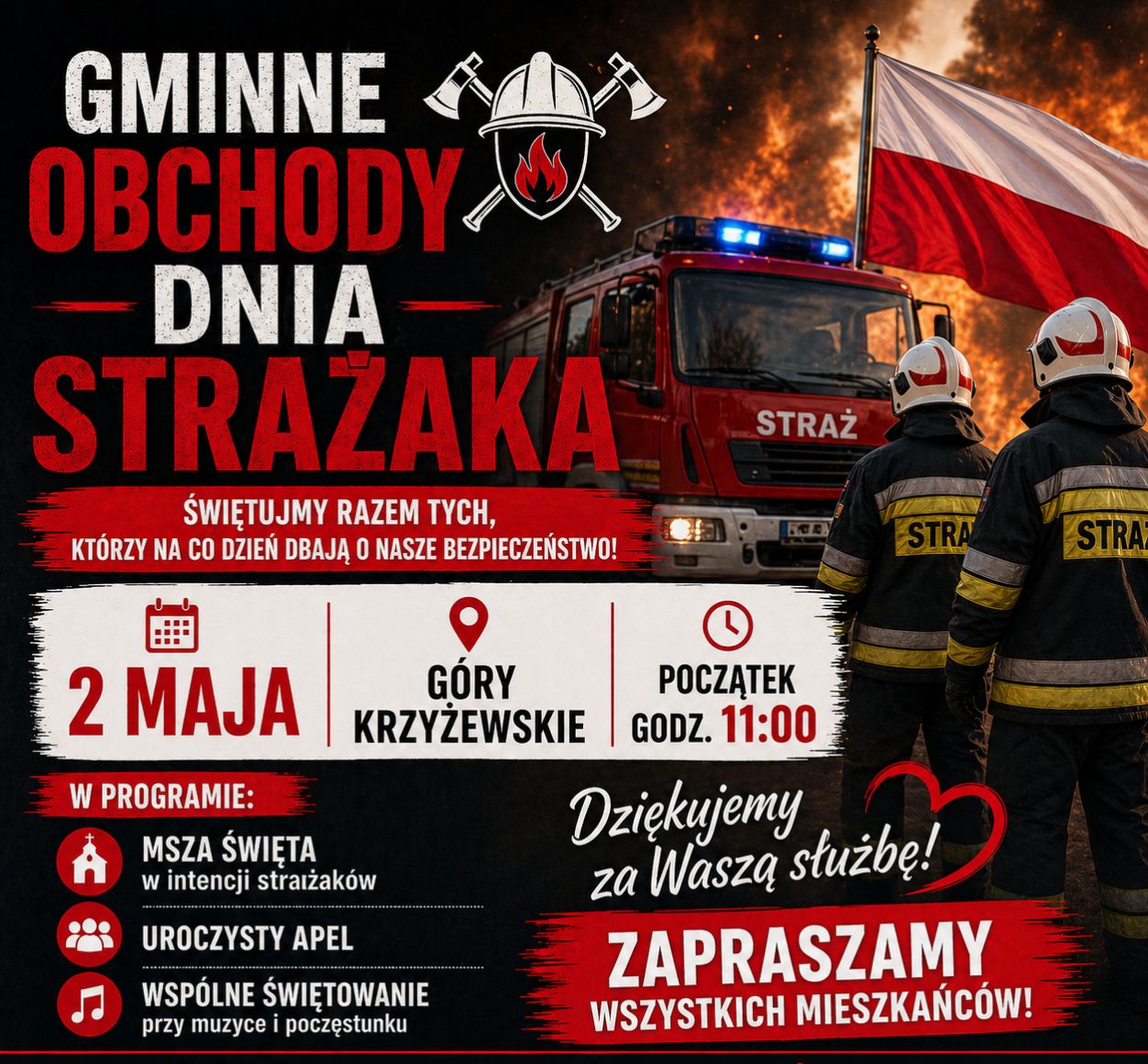 Plakat Gminne obchody Dnia Strażaka