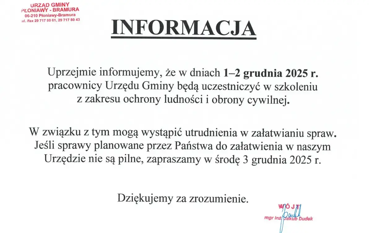 Szkolenia pracowników urzędu
