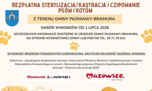 „Mazowieckiego Programu Wsparcia Zapobiegania Bezdomności Zwierząt – Mazowsze dla  zwierząt 2026”